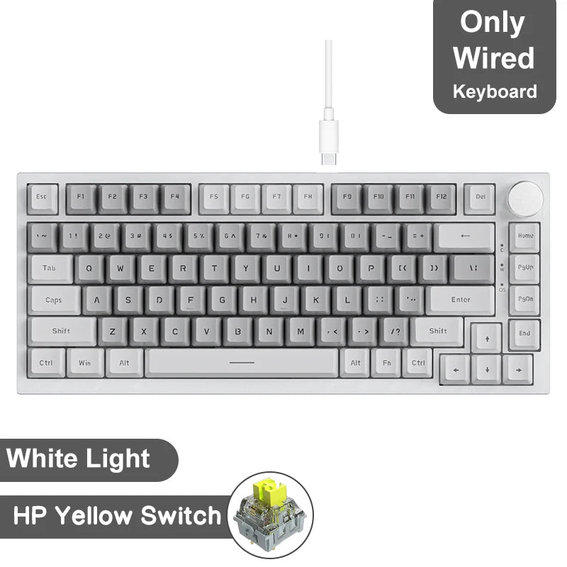 Ajazz AK820/AK820Pro Gaming Mechanical Keyboard Bluetooth 5.1/Wireless/C-Wired Customized Keyboard with Knob Hot Swapping Gasket HHFMpro
