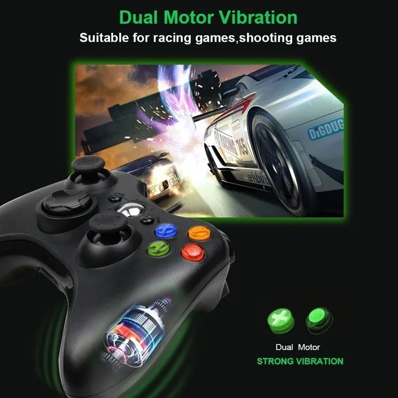 For Xbox 360 Wired Game Controller USB Wired Joystic Gamepad for Microsoft Xbox 360, PC Windows 7,8,10 with Dual-Vibration Turbo HHFMpro