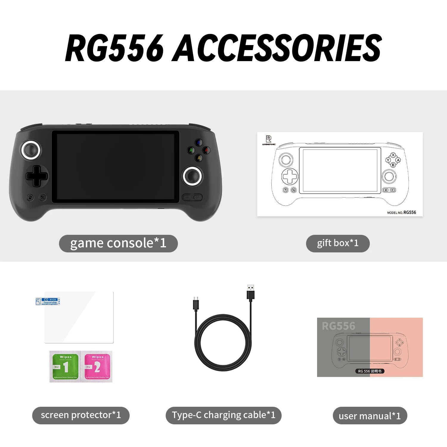 ANBERNIC RG557 RG556 Handheld Game Console Video Gaming Player 5.48" AMOLED Screen 1920*1080 Android 14 WIFI Bluetooth 5.3 HHFMpro