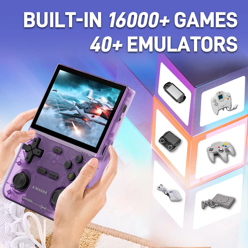 KINHANK Open Source K36 Retro Handheld Video Game Console 16000 Games Emulator for PS1/PSP/DC/N64/SS 500nit 3.5 Inch IPS Screen HHFMpro