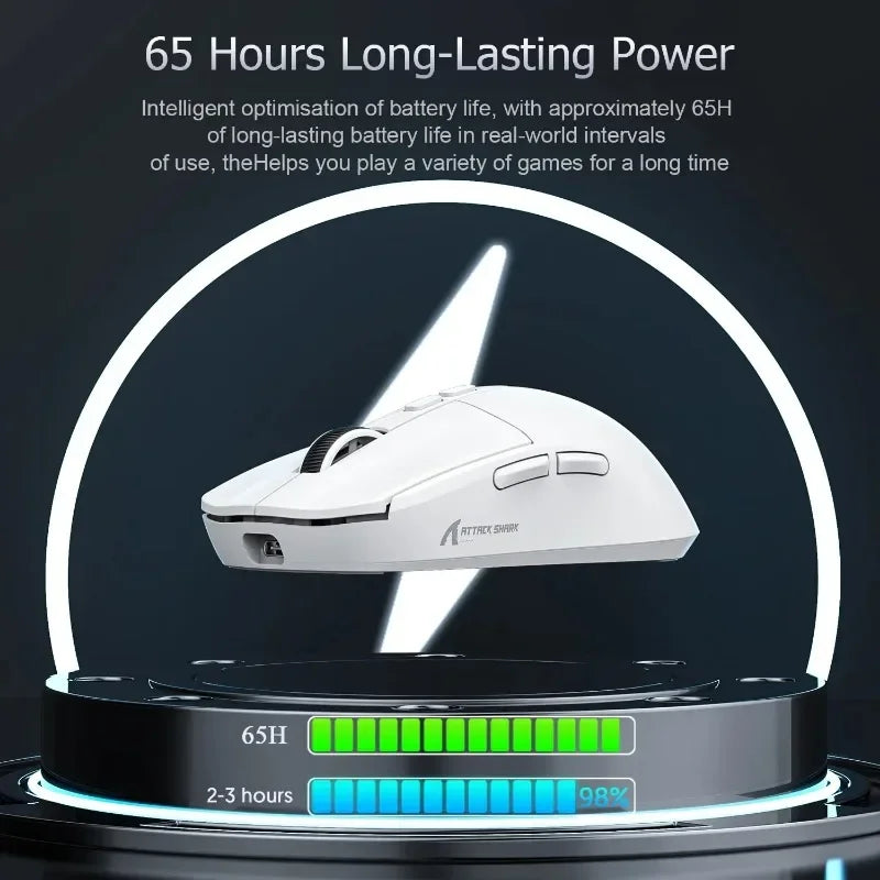 Attack Shark X11 Triple Mode Connectivity, PAW3311 Bluetooth Mouse, Touch Magnetic Charging Dock, Ultra-Light Gaming Mouse HHFMpro