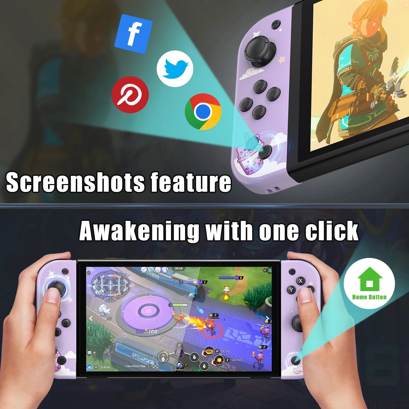 Mini Joypad For Nintendo Switch/Ios/Android/Pc Gamepad For Remote Controller With Wake-Up Function Motion Control/Dual Vibration HHFMpro