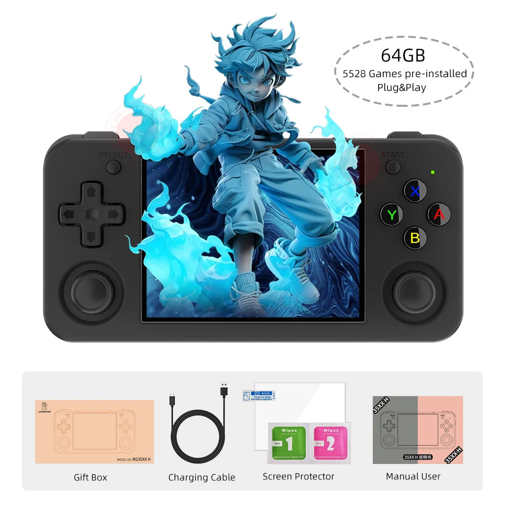 ANBERNIC RG35XX H Hand-held Consoles For Playing Video Games 3.5-inch IPS 640*480 Screen Retro Game Player 3300 mAh 5000+ Games HHFMpro