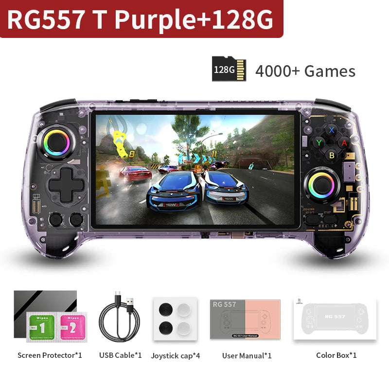 Anbernic RG557 Retro Handheld Game Console 5.48" AMOLED Dimensity 8300 Android Video Gaming Player Supports RixelHK 1080p Output HHFMpro