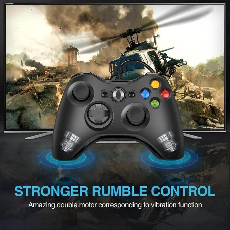 For Xbox 360 Wired Game Controller USB Wired Joystic Gamepad for Microsoft Xbox 360, PC Windows 7,8,10 with Dual-Vibration Turbo HHFMpro