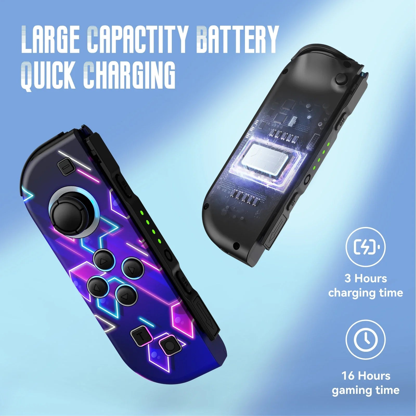 Gamepad For Nintendo Switch/OLED/Lite - RGB LED (L/R) Joypad , Turbo Dual Vibration Wireless Controller For NS Joycon HHFMpro
