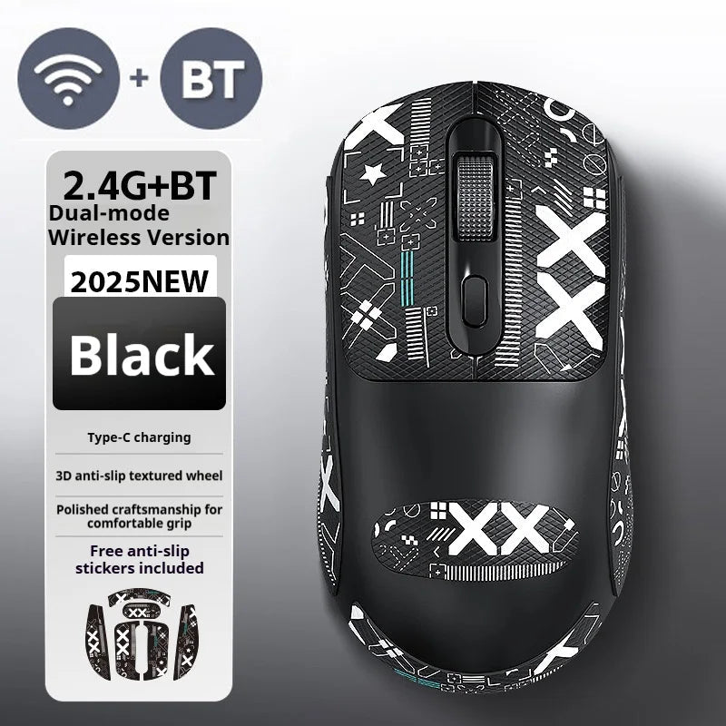 2025New Many Modes Bluetooth Gaming Mouse Rechargeable 2.4G USB Wireless RGB Backlight Mouse for iPad Tablet Laptop Computer HHFMpro