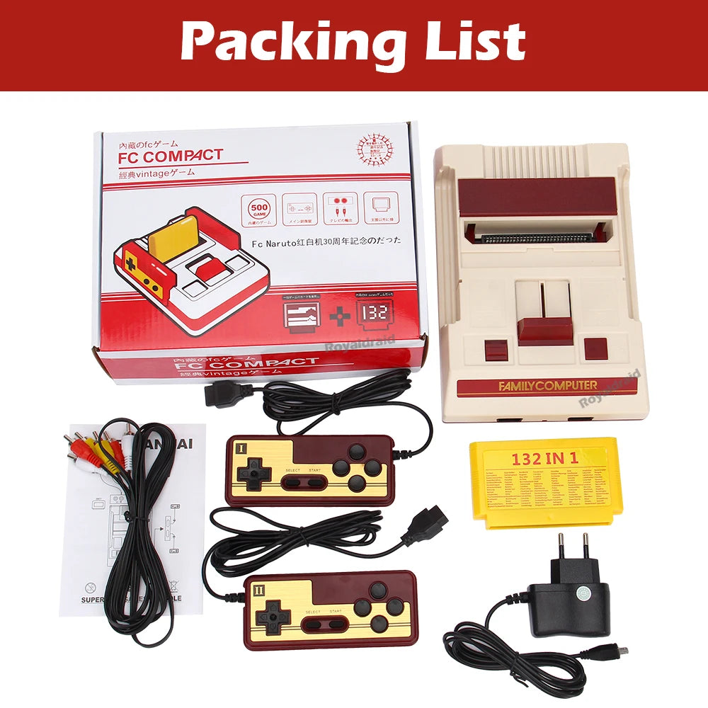 8 Bit Video Game Console Built in 500 Classic Games Family Computer TV Game Console Support Game Cartridge For FC Retro Gaming HHFMpro