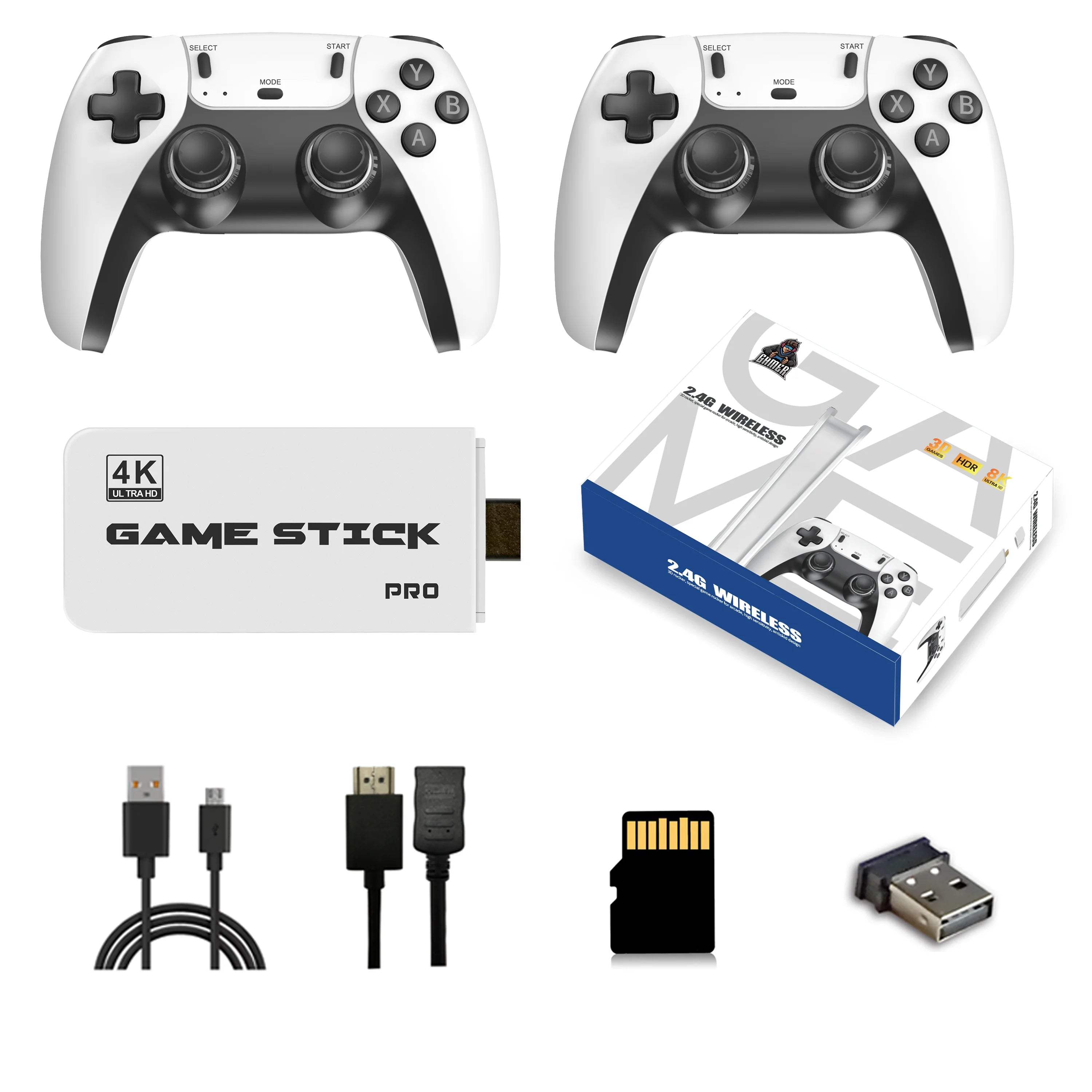 4K TV Game Stick M15 Video Game Console Built-in 40000+/50000 Games 128G Handheld Game Player Wireless Controller Retro Gamepad HHFMpro