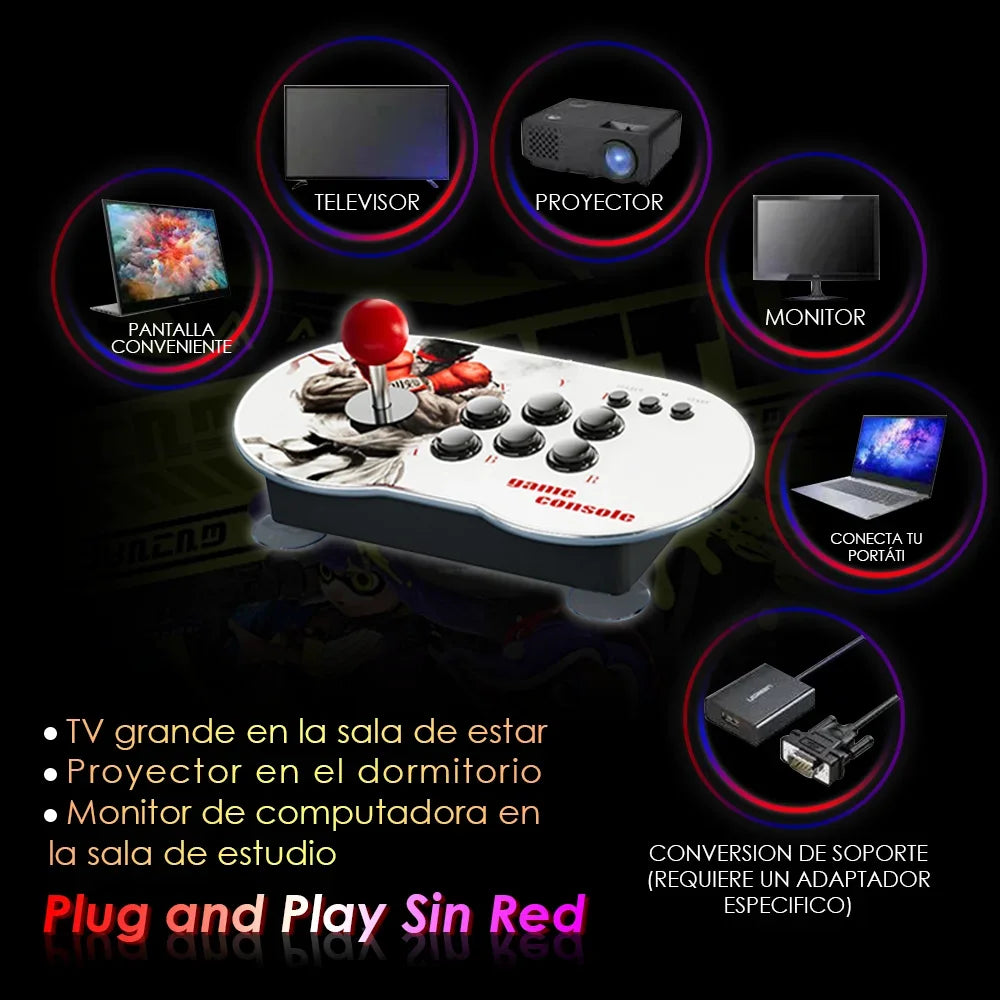 MT6 Retro Classic Video Game 4K HD Arcade Game Console, 10KGames,For PS1 FC GBA GBC, Retro Video Game Console Joystick HHFMpro