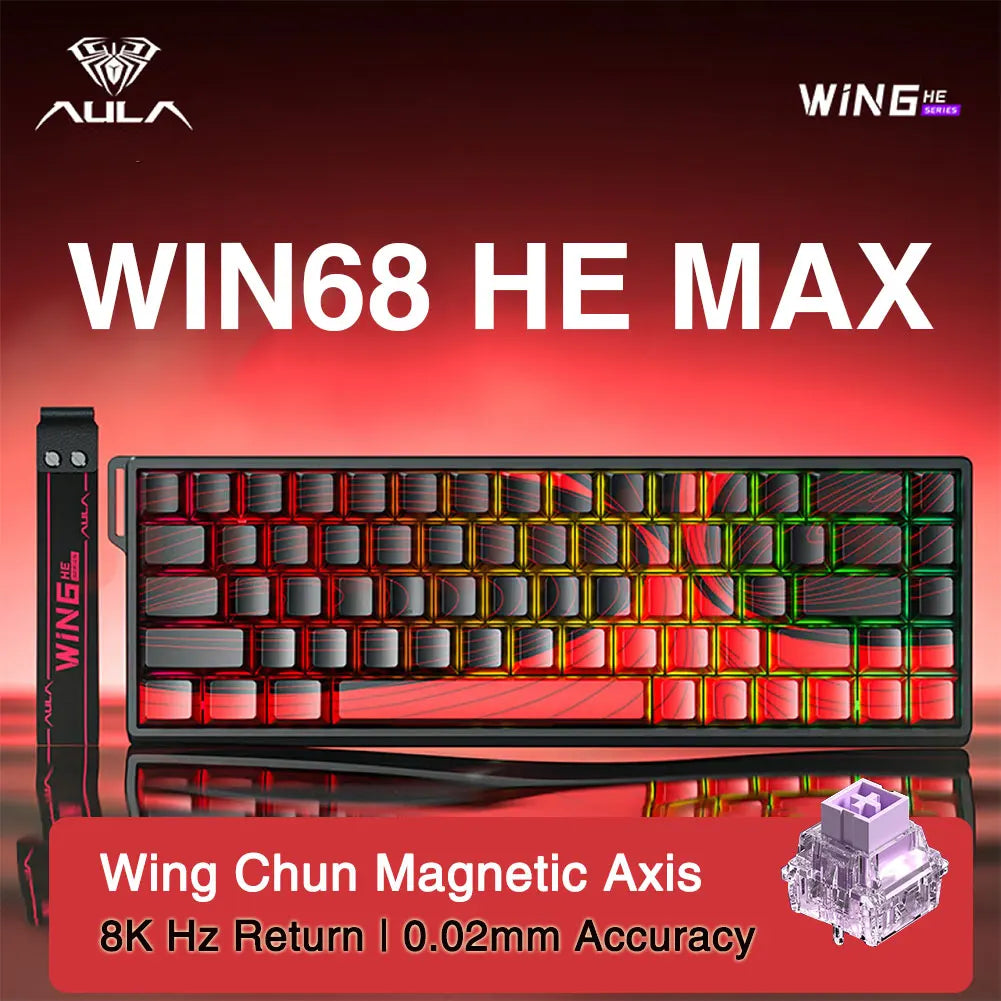 AULA WIN60 WIN68 HE Esports Magnetic Switch Keyboard Rapid Trigger 8K Return RGB Hotswap 60% 68% Custom Game Keyboard HHFMpro