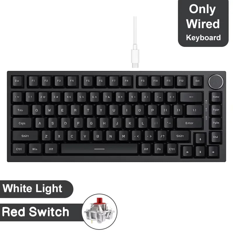 Ajazz AK820/AK820Pro Gaming Mechanical Keyboard Bluetooth 5.1/Wireless/C-Wired Customized Keyboard with Knob Hot Swapping Gasket HHFMpro