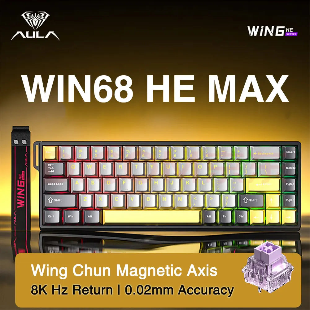 AULA WIN60 WIN68 HE Esports Magnetic Switch Keyboard Rapid Trigger 8K Return RGB Hotswap 60% 68% Custom Game Keyboard HHFMpro