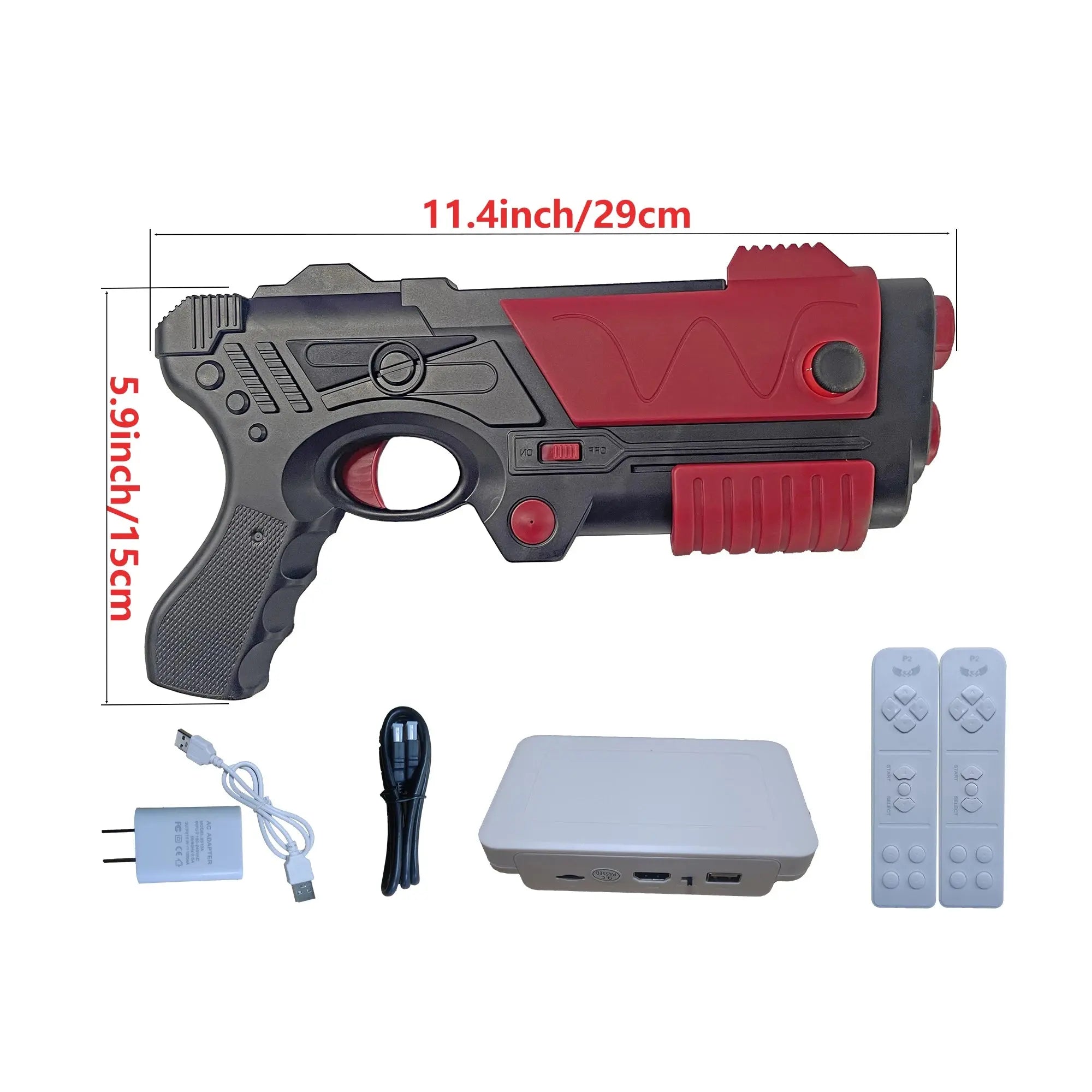 Game Console (with over 900 games), Retro Video Game Console for Kids and Adult TVs, Game Cartridge (with AR Gun games), 2 Handh HHFMpro