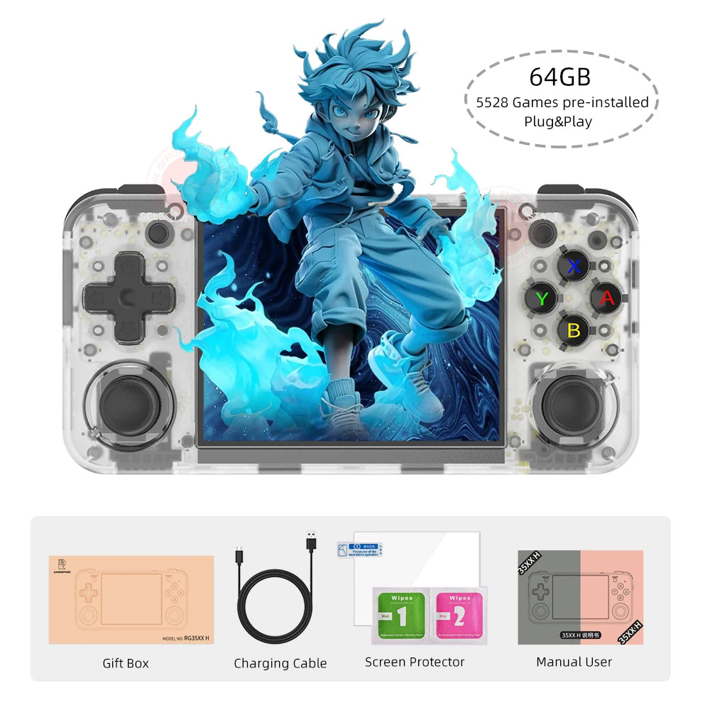 ANBERNIC RG35XX H Hand-held Consoles For Playing Video Games 3.5-inch IPS 640*480 Screen Retro Game Player 3300 mAh 5000+ Games HHFMpro