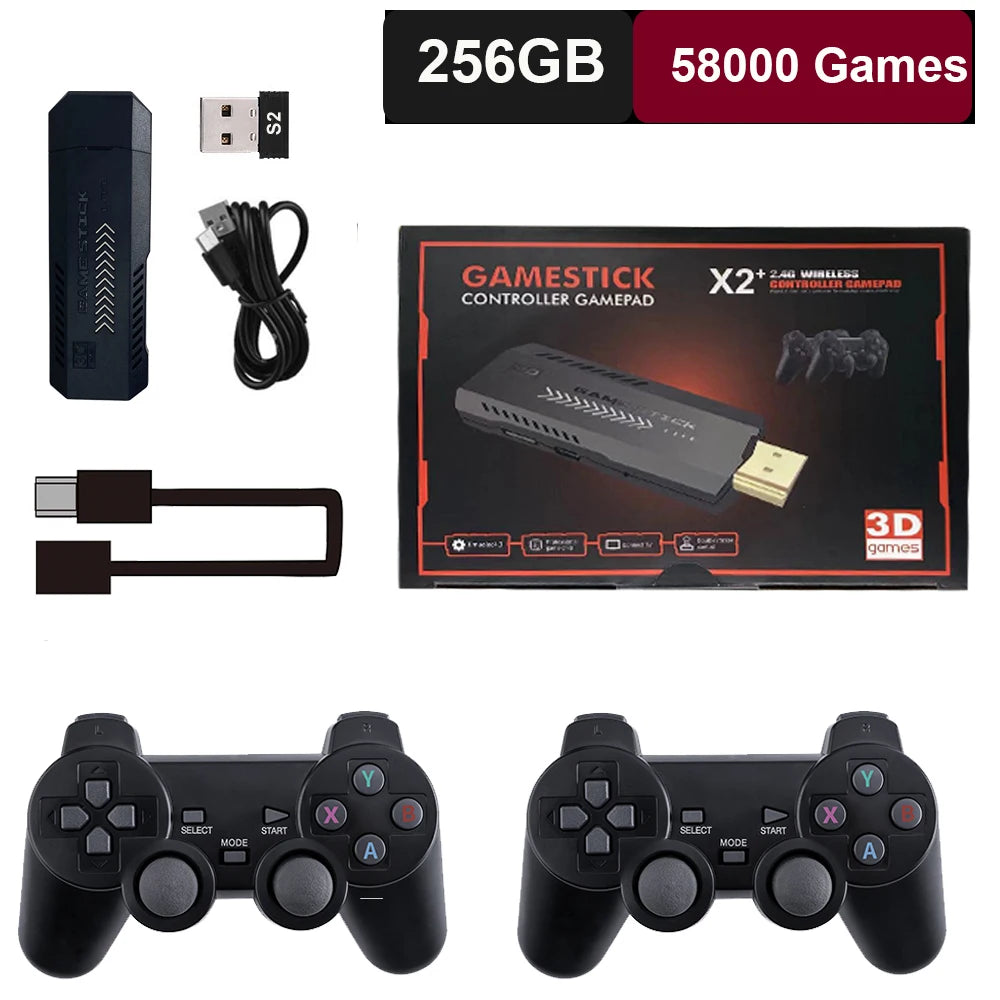 BOYHOM X2 Plus 256G 58000 Game 4K Game player 3D HD Retro Video Game Console Wireless Controller TV 50 Emulator For Kids Gifts HHFMpro