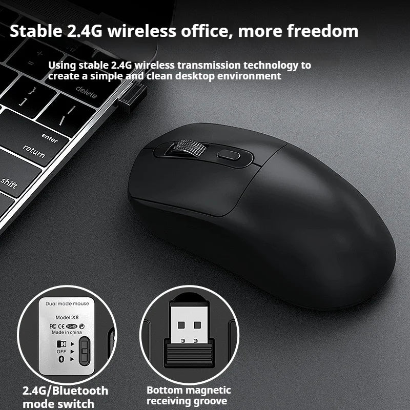 2025New Many Modes Bluetooth Gaming Mouse Rechargeable 2.4G USB Wireless RGB Backlight Mouse for iPad Tablet Laptop Computer HHFMpro