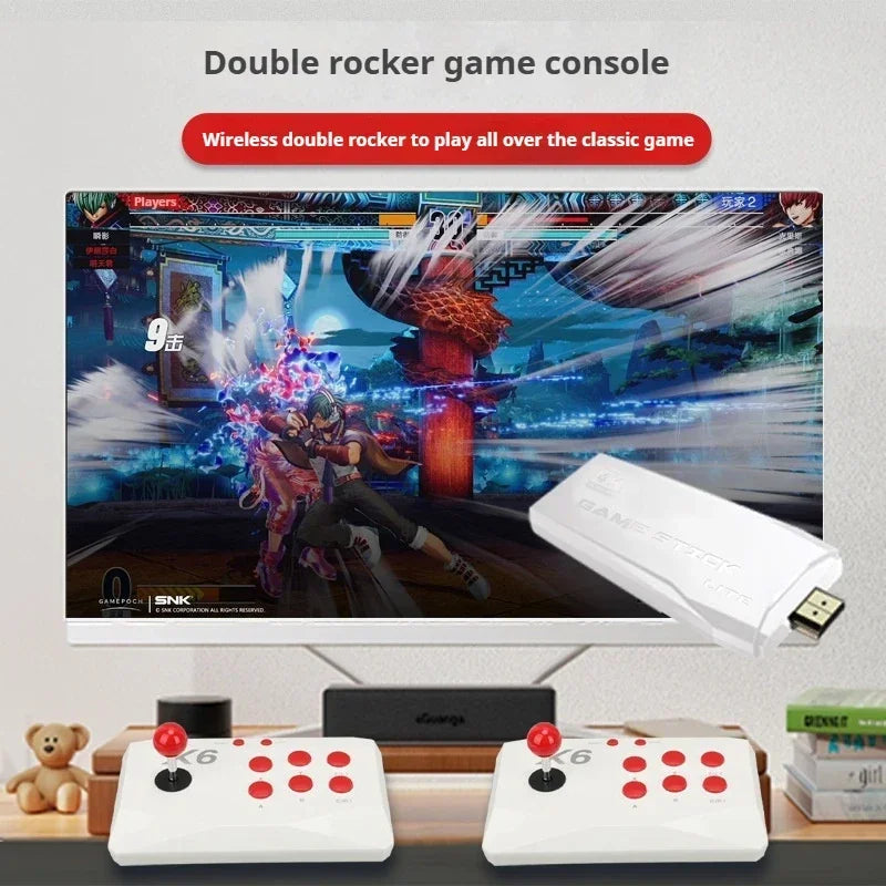 X6 Retro Video Game Console 2.4G Wireless Double Rocker Console Stick Built-in 15000 Classical Games for Play Kids Gift HHFMpro
