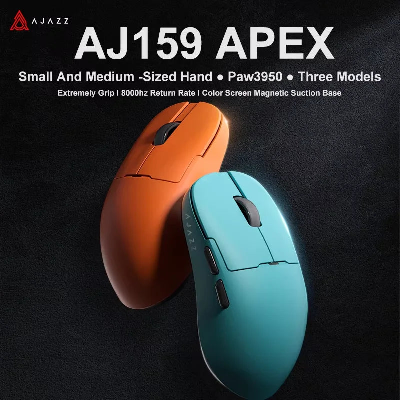 AJAZZ AJ159 APEX/AJ159PRO Wireless Gamer Mouse with RGB Magnetic Charging Base Lightweight  AJ159P Gaming Mouse for PC Laptop HHFMpro