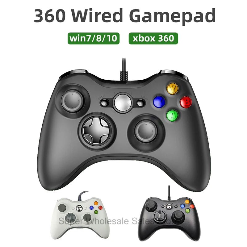 For Xbox 360 Wired Game Controller USB Wired Joystic Gamepad for Microsoft Xbox 360, PC Windows 7,8,10 with Dual-Vibration Turbo HHFMpro