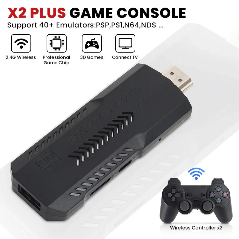 BOYHOM X2 Plus 256G 58000 Game 4K Game player 3D HD Retro Video Game Console Wireless Controller TV 50 Emulator For Kids Gifts HHFMpro