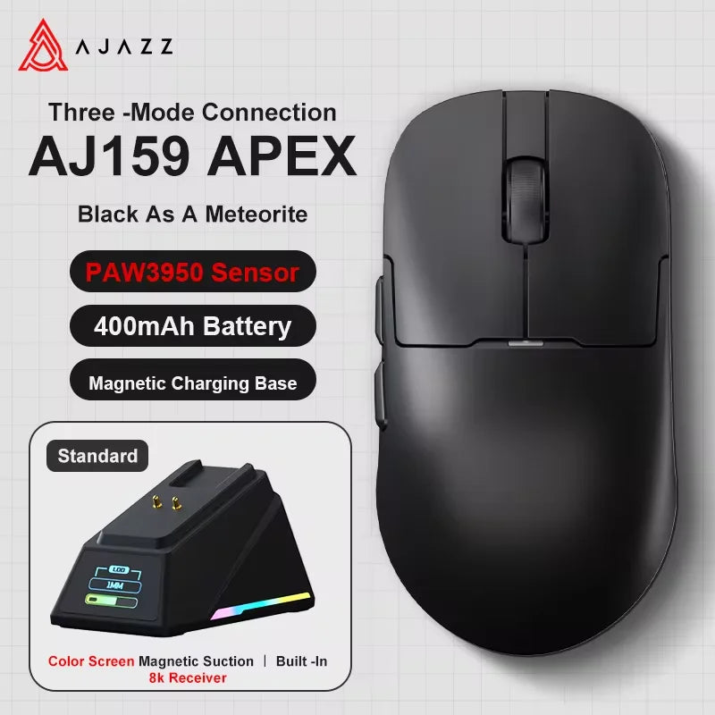 AJAZZ AJ159 APEX/AJ159PRO Wireless Gamer Mouse with RGB Magnetic Charging Base Lightweight  AJ159P Gaming Mouse for PC Laptop HHFMpro