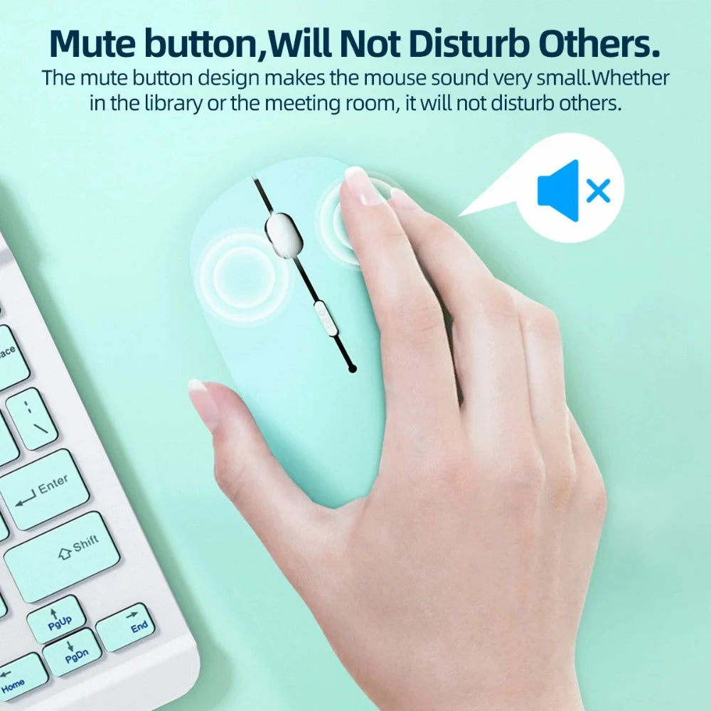 Silent Bluetooth Mouse Marcaron Computer Laptop Optical Mouse Wireless for iPad Samsung Tablet Universal Mice Noiseless HHFMpro
