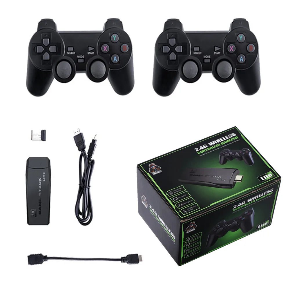 Video Game Console 2.4G Double Wireless Controller Game Stick 4K 10000 Games 64 32GB Retro Games for PS1/GBA Boy Christmas Gift HHFMpro