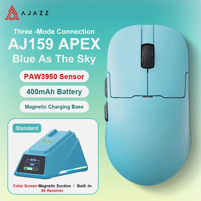 AJAZZ AJ159 APEX/AJ159PRO Wireless Gamer Mouse with RGB Magnetic Charging Base Lightweight  AJ159P Gaming Mouse for PC Laptop HHFMpro