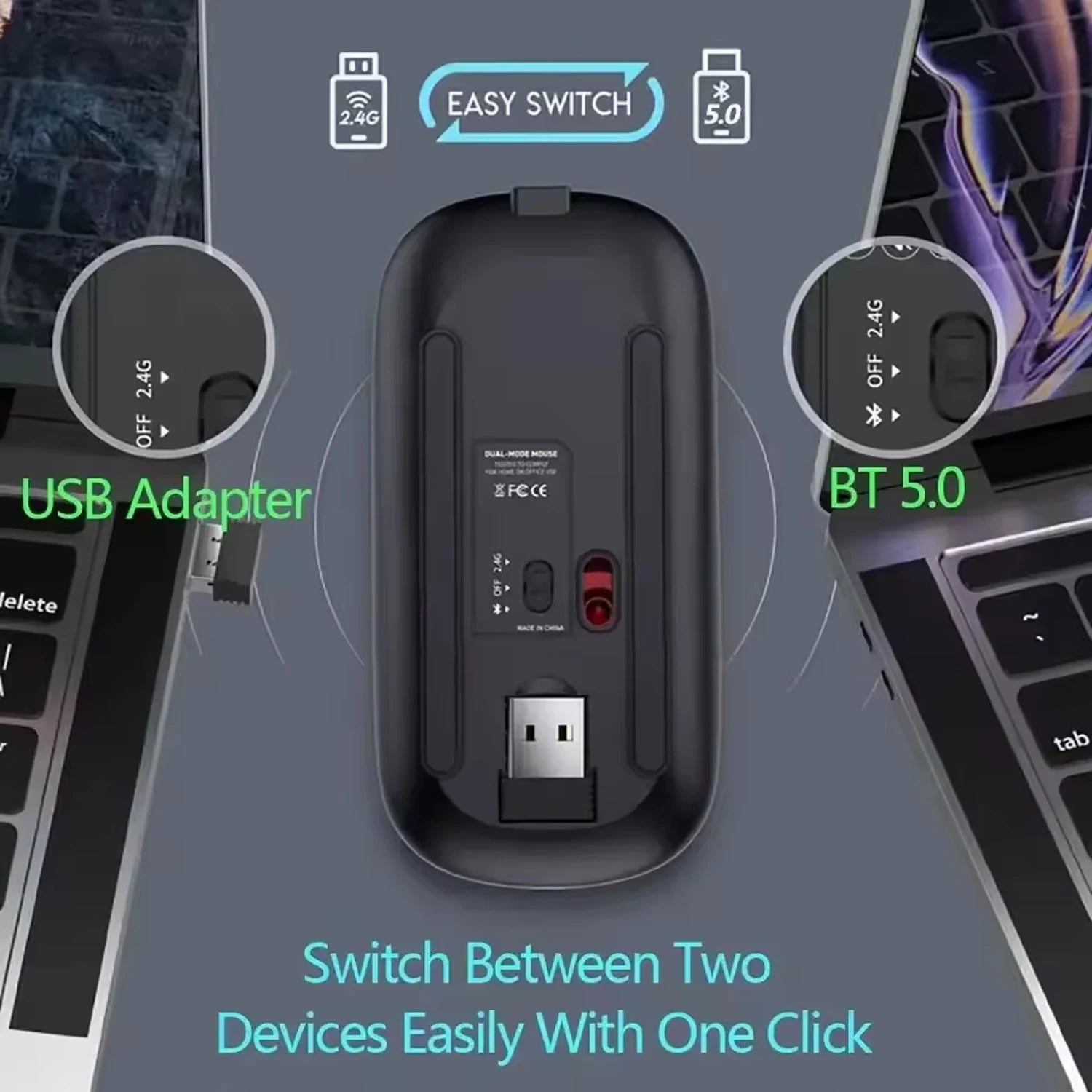 New Rechargeable Wireless Gaming Mouse Portable Ergonomic Quiet And Magical Suitable For Portable Computers Tablets IPAD Phone HHFMpro