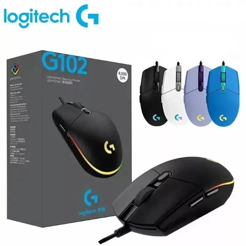 Logitech G102 Gaming Mouse - Lightsync RGB, High Precision Sensor, 6 Programmable Buttons, 85g Lightweight Design, HHFMpro