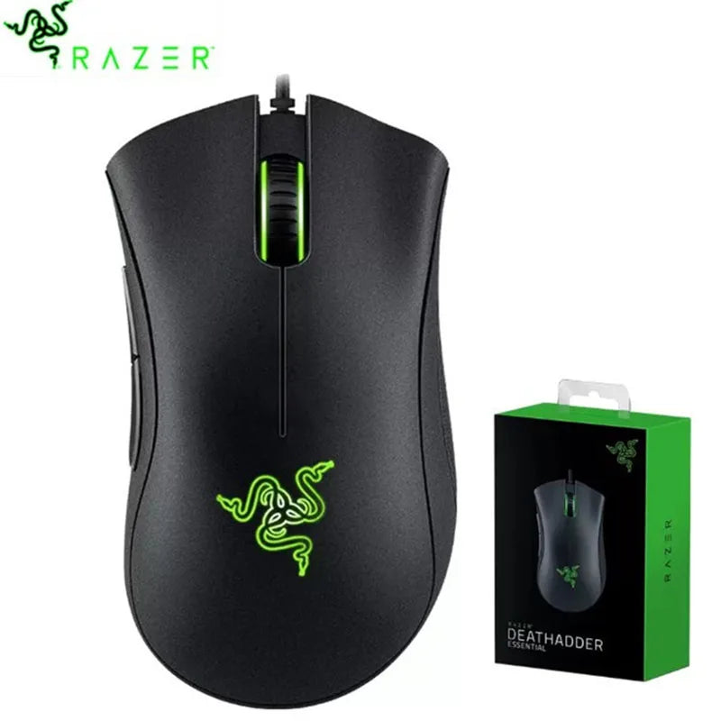 Razer DeathAdder Essential Wired Gaming Mouse Mice 6400DPI Optical Sensor 5 Independently Buttons For Laptop PC Gamer HHFMpro
