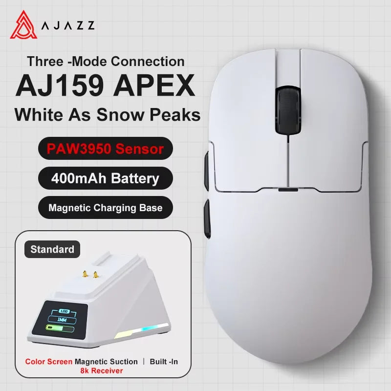 AJAZZ AJ159 APEX/AJ159PRO Wireless Gamer Mouse with RGB Magnetic Charging Base Lightweight  AJ159P Gaming Mouse for PC Laptop HHFMpro