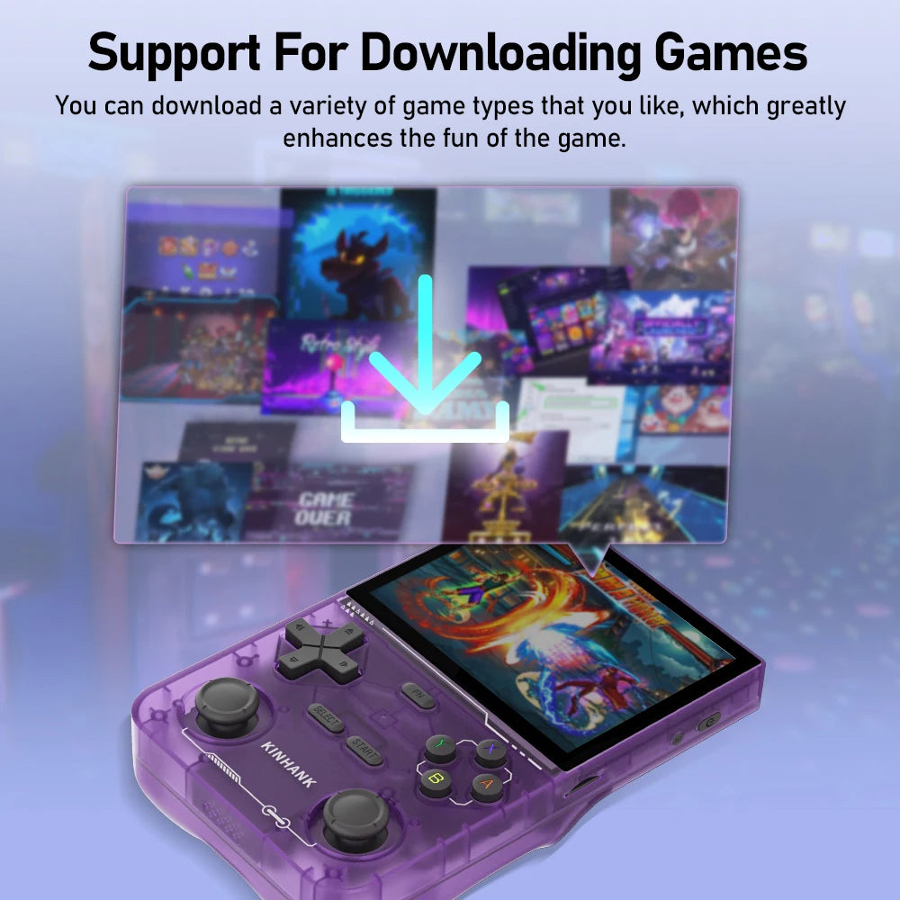 KINHANK Open Source K36 Retro Handheld Video Game Console 16000 Games Emulator for PS1/PSP/DC/N64/SS 500nit 3.5 Inch IPS Screen HHFMpro