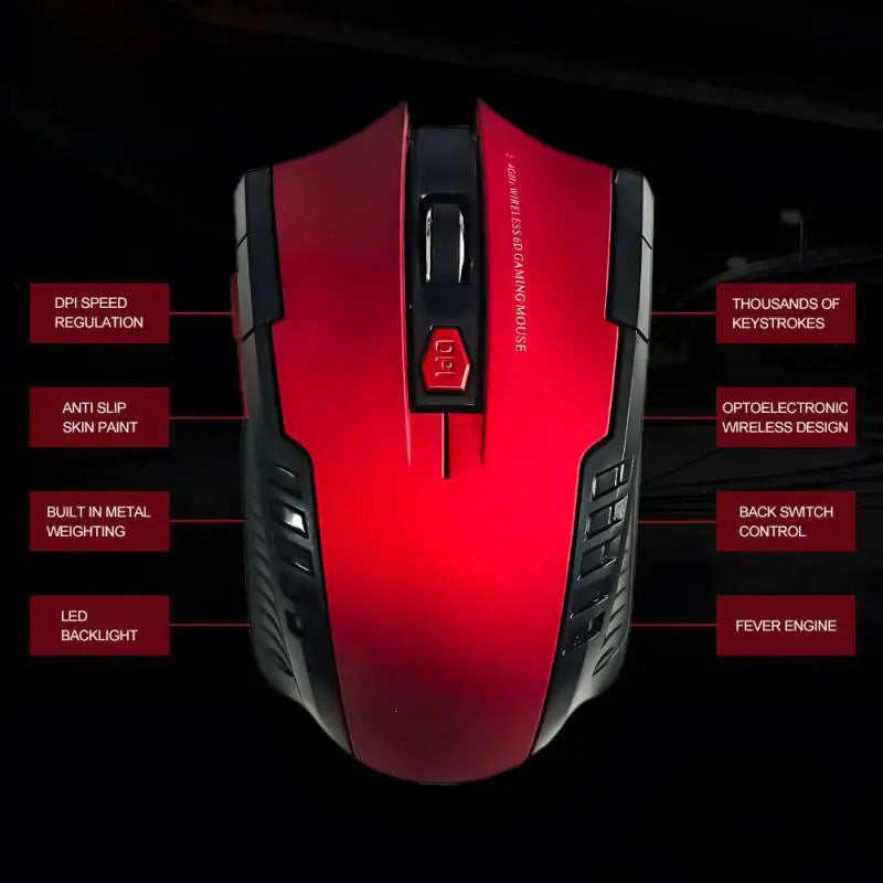 2.4G Wireless Mouse USB Receiver 6 Buttons Professional Optical Wireless Mouses USB Right Scroll Mice for Laptop PC Gamer HHFMpro