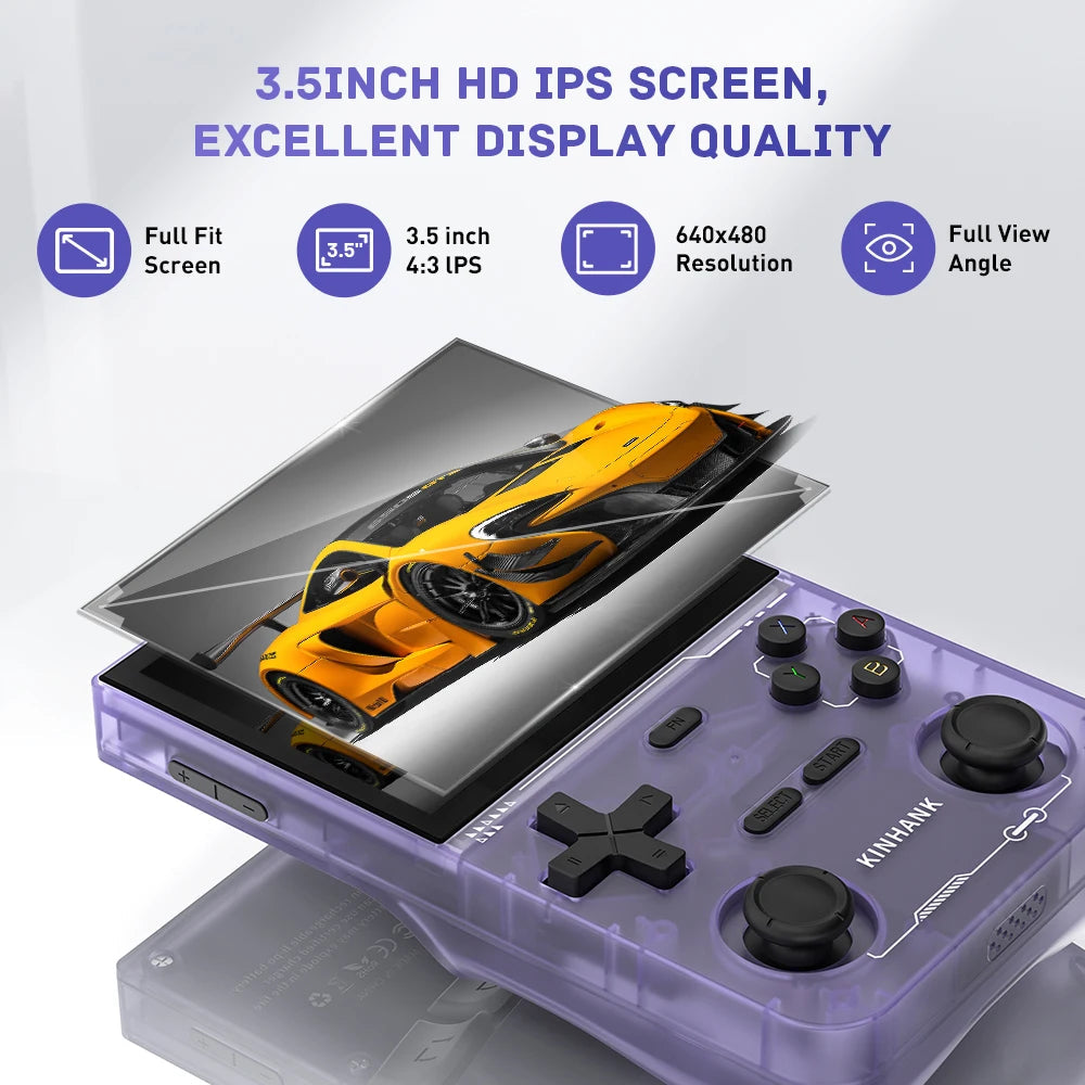 KINHANK Open Source K36 Retro Handheld Video Game Console 16000 Games Emulator for PS1/PSP/DC/N64/SS 500nit 3.5 Inch IPS Screen HHFMpro