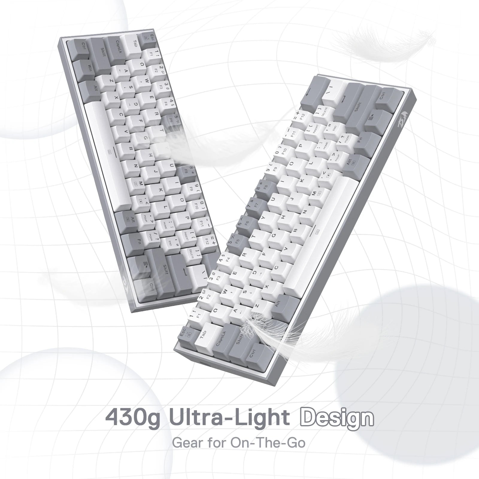 Redragon K617 Fizz 60% Wired RGB Gaming Keyboard, 61 Keys Hot-Swap Compact Mechanical Keyboard Red Switch HHFMpro