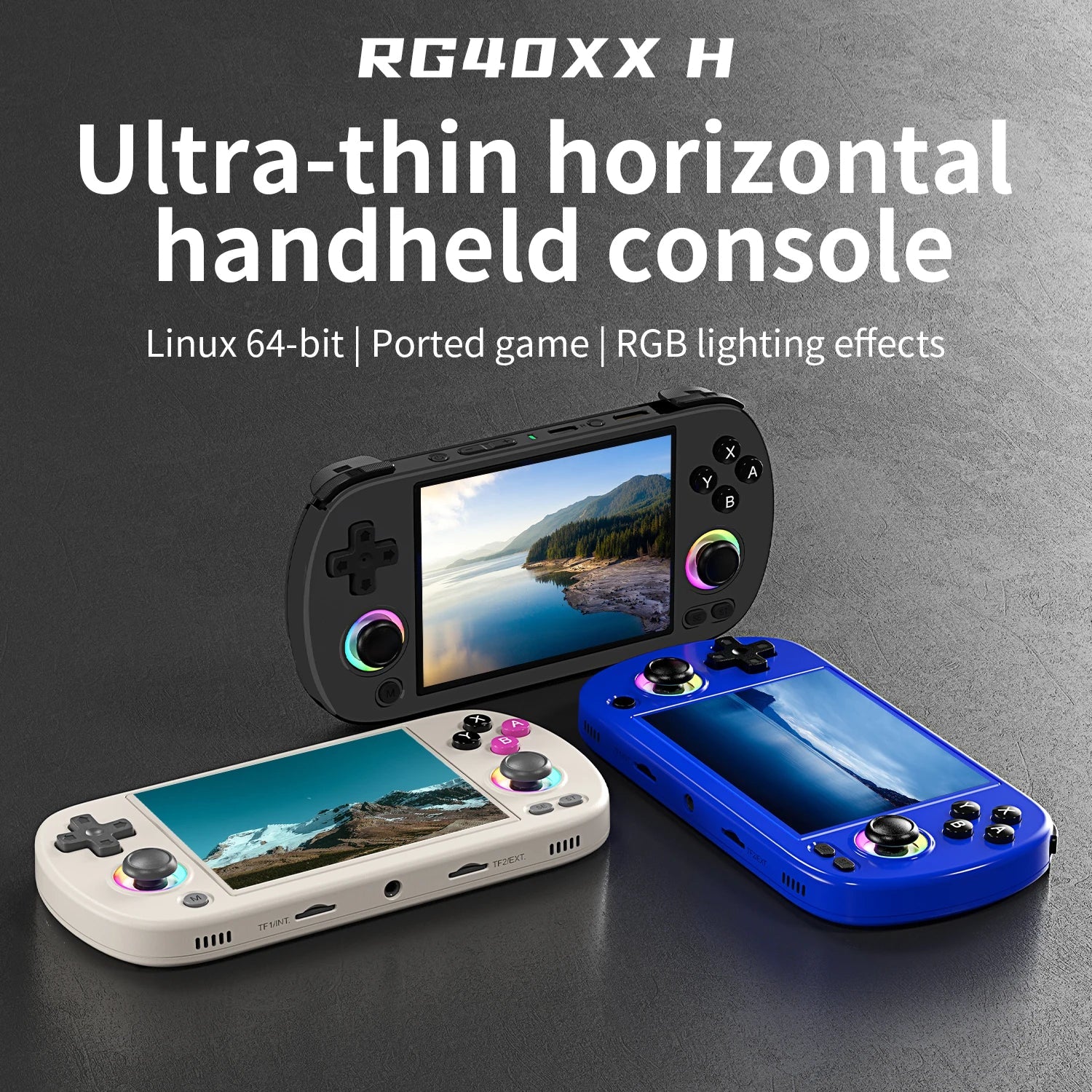 ANBERNIC RG40XX H Handheld Game Console Linux 64-bit System 4.0 inch IPS 3200mAh Retro Video Gaming Console 64G 5000+ Games Gift HHFMpro