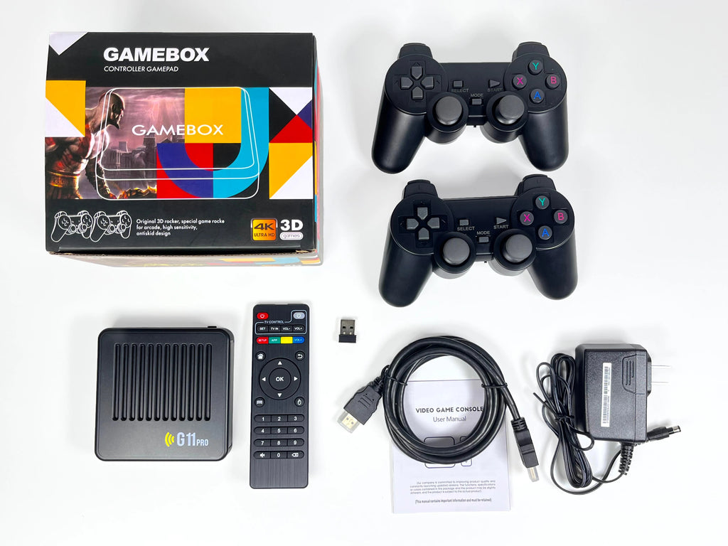 G11 Pro Game Box 4K HD TV Game Stick Video Game Console 128G Built in 40000 Retro Games Portable Game Player Wireless Gamepad HHFMpro