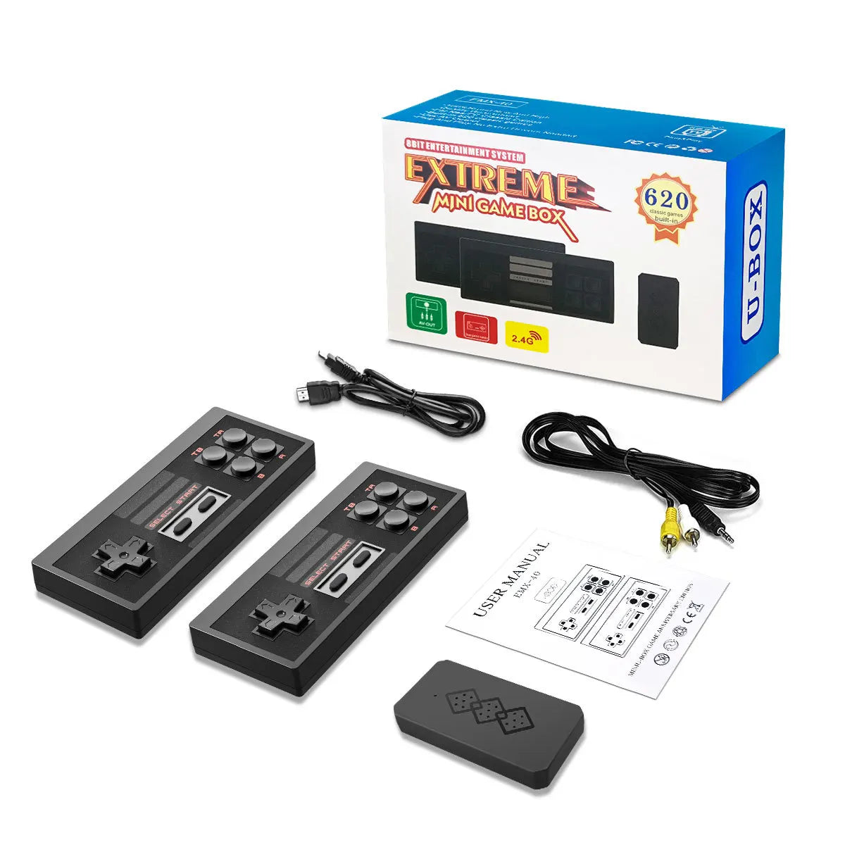 8 Bit TV Game Stick Video Game Console 620 Wireless Gamepad Mini Retro Console AV Output Consolas De Videojuegos HHFMpro