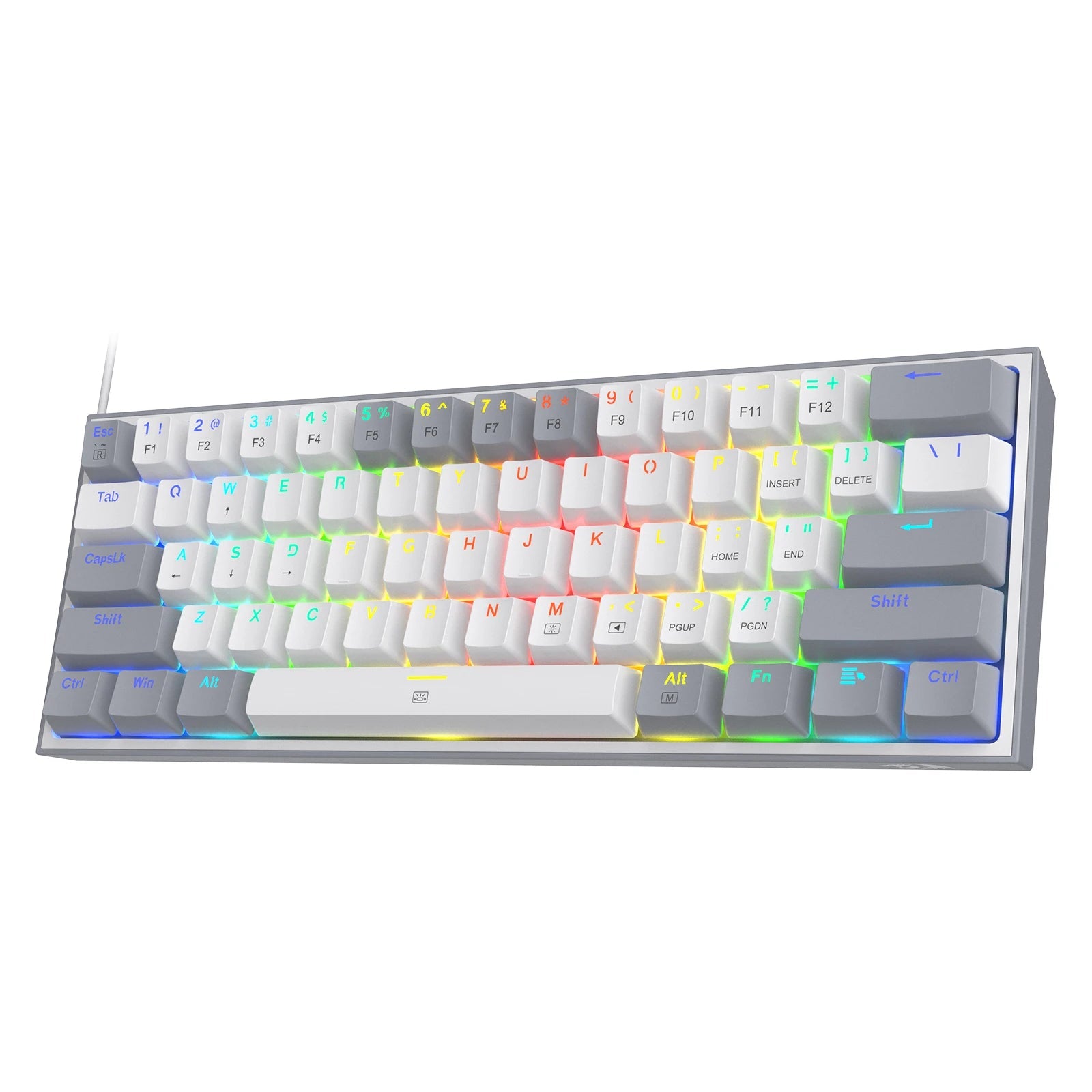Redragon K617 Fizz 60% Wired RGB Gaming Keyboard, 61 Keys Hot-Swap Compact Mechanical Keyboard Red Switch HHFMpro