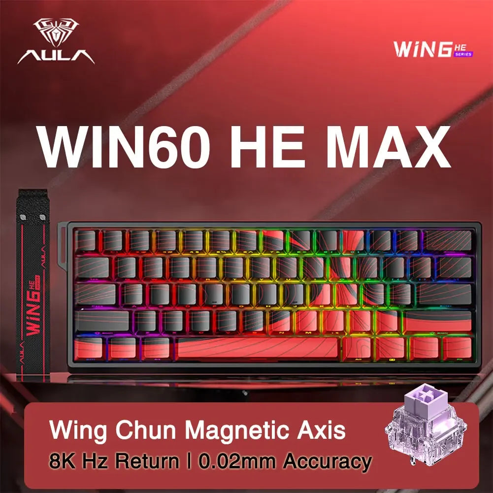 AULA WIN60 WIN68 HE Esports Magnetic Switch Keyboard Rapid Trigger 8K Return RGB Hotswap 60% 68% Custom Game Keyboard HHFMpro