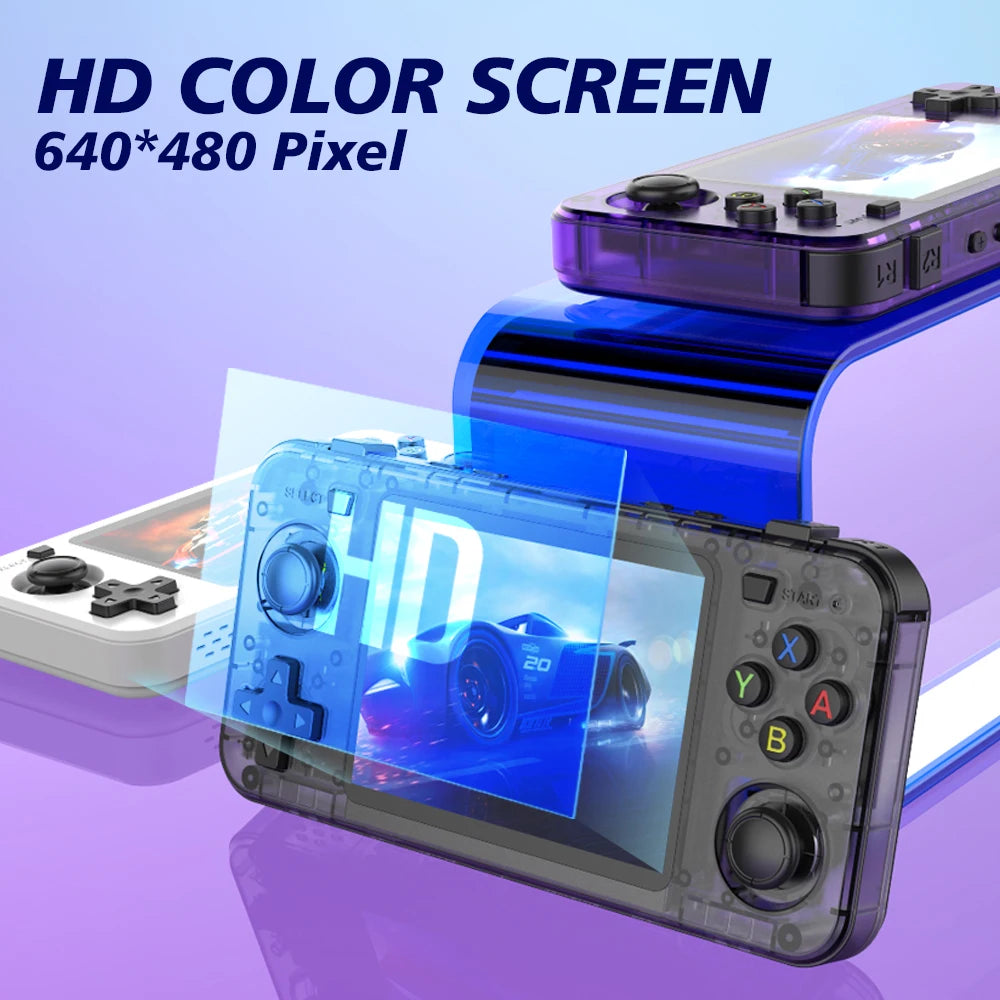 New R36H Retro Handheld Console Open-Source Linux System Classic Game Consoles 3.5 inch IPS Screen 64G Portable Video Player HHFMpro