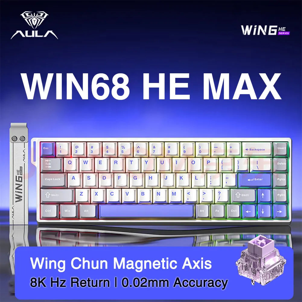 AULA WIN60 WIN68 HE Esports Magnetic Switch Keyboard Rapid Trigger 8K Return RGB Hotswap 60% 68% Custom Game Keyboard HHFMpro