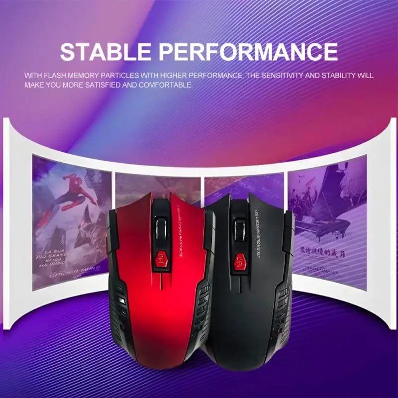 2.4G Wireless Mouse USB Receiver 6 Buttons Professional Optical Wireless Mouses USB Right Scroll Mice for Laptop PC Gamer HHFMpro