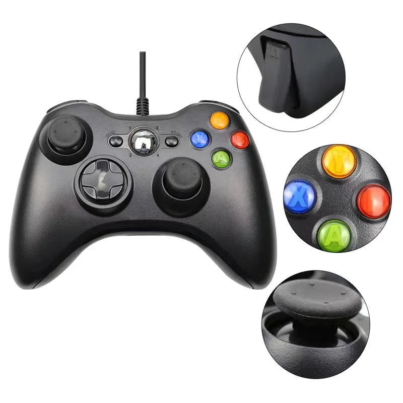 For Xbox 360 Wired Game Controller USB Wired Joystic Gamepad for Microsoft Xbox 360, PC Windows 7,8,10 with Dual-Vibration Turbo HHFMpro