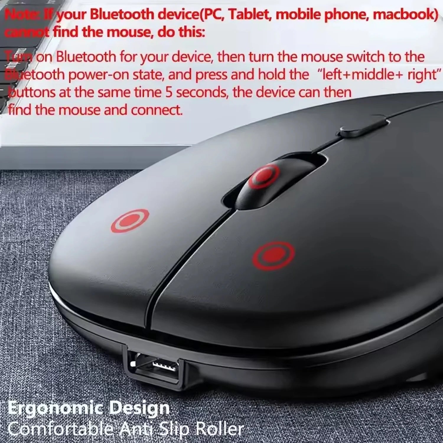 New Rechargeable Wireless Gaming Mouse Portable Ergonomic Quiet And Magical Suitable For Portable Computers Tablets IPAD Phone HHFMpro