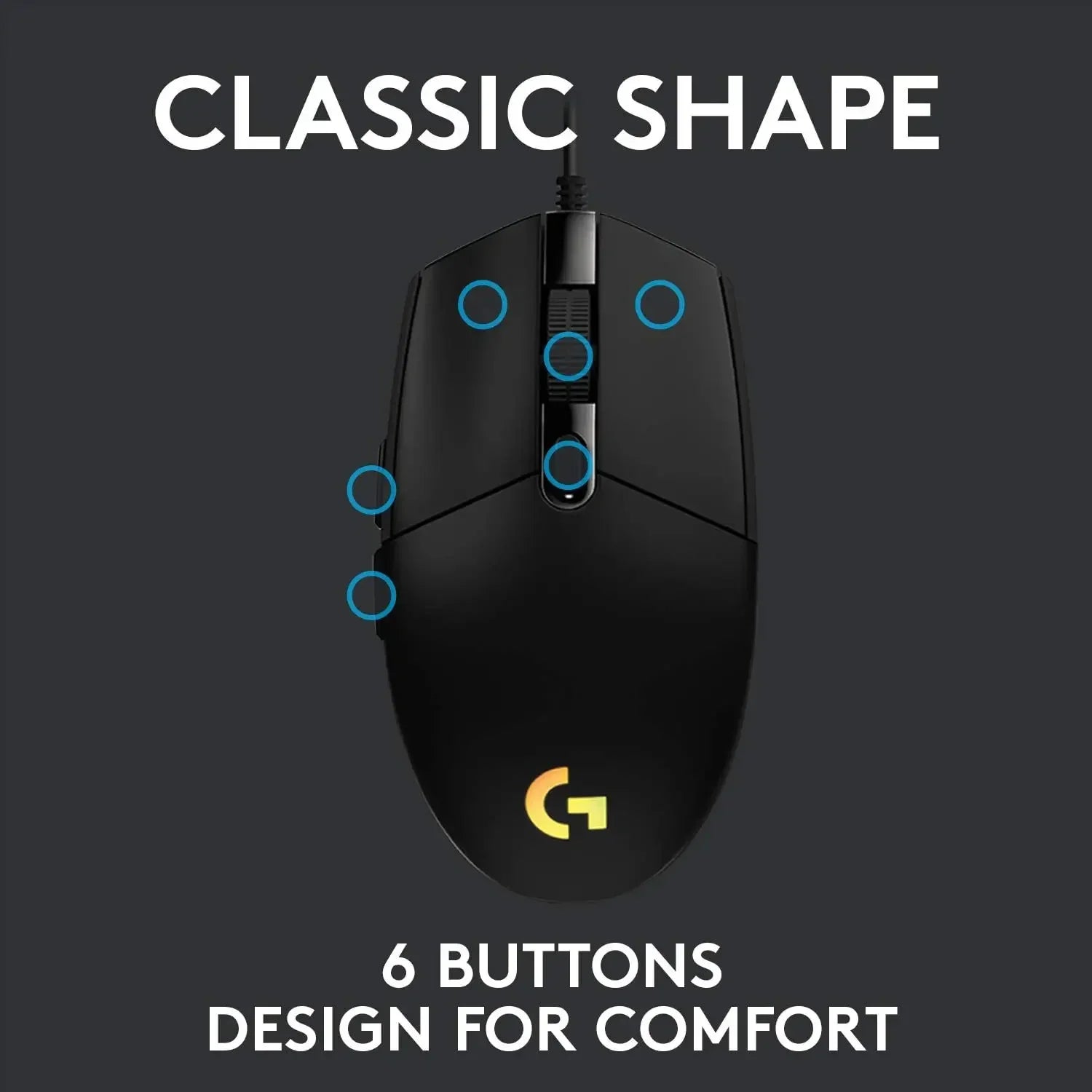 Logitech G102 Gaming Mouse - Lightsync RGB, High Precision Sensor, 6 Programmable Buttons, 85g Lightweight Design, HHFMpro