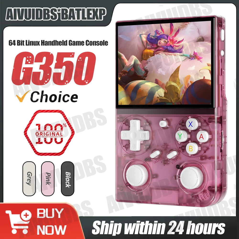 BATLEXP G350 Retro Handheld Game Console Linux 64-bit System 3.5" IPS Screen RK3326 Portable Pocket Video Player 64GB 4000 Games HHFMpro