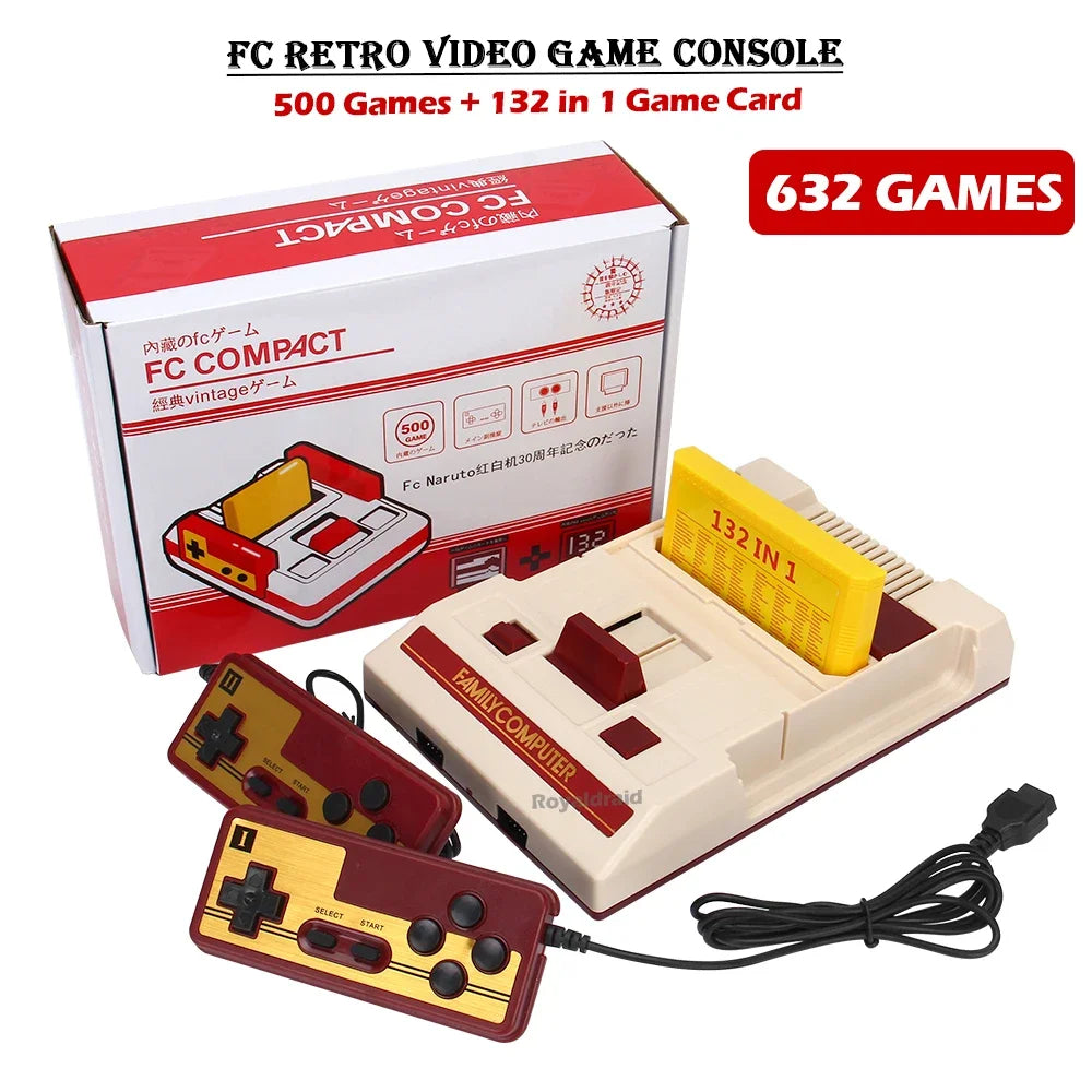 NEW 8Bit Video Game Consol Built-in 500 Classic Games Family Computer TV Game Console Support Game Cartridge For FC Retro Gaming HHFMpro